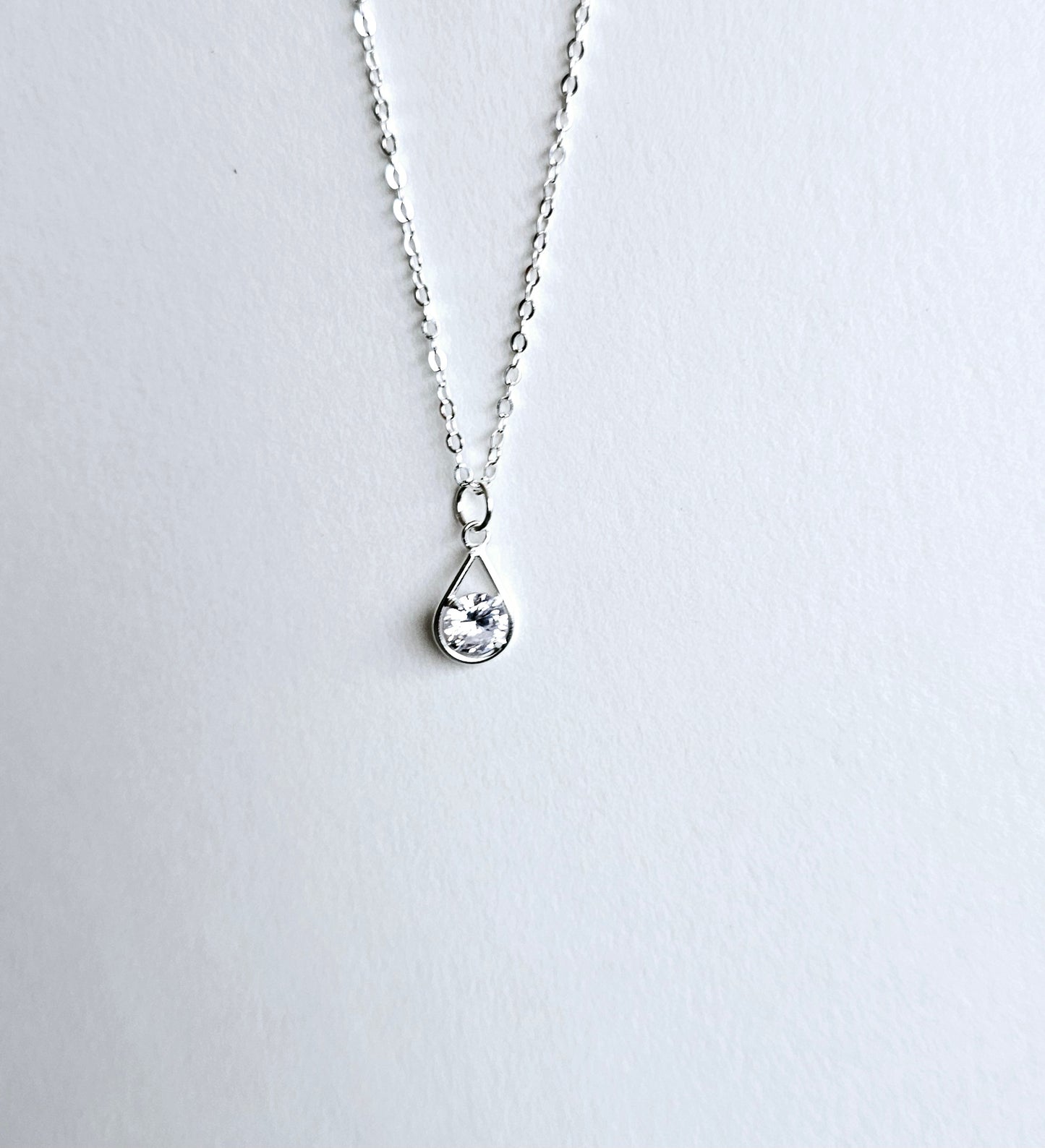 Sterling Silver Pear Shaped Necklace