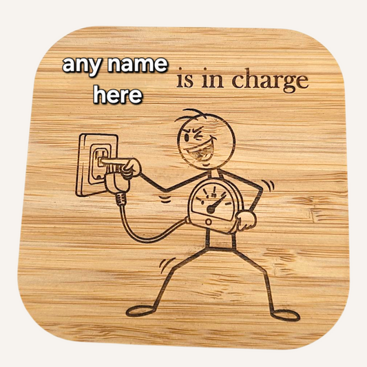 Bamboo Wireless Charger - Personalised with Name